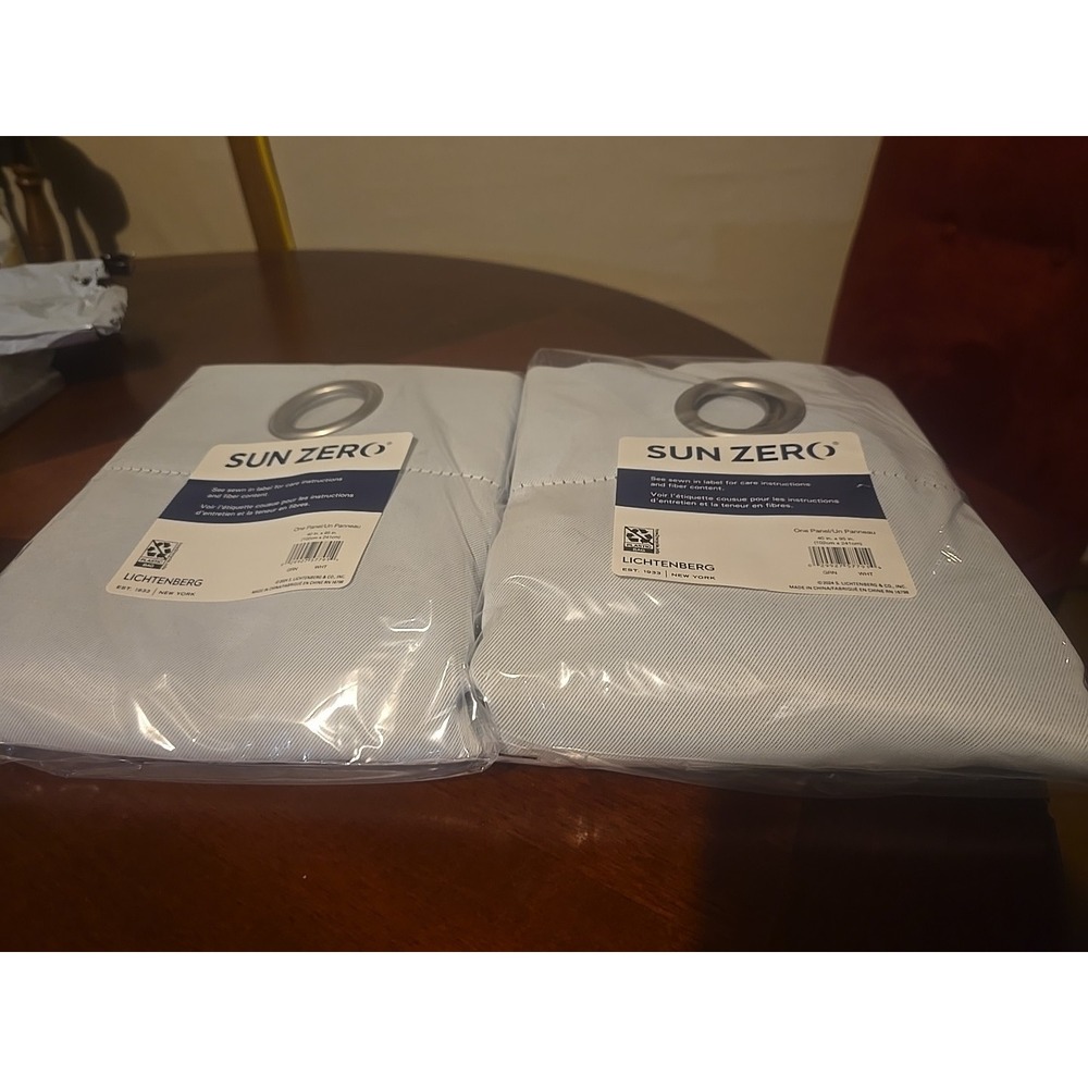 SET OF 2 Sun Zero Preston 40" x 95" Grommet Blackout‎ Curtain Panels, Lighr Gray